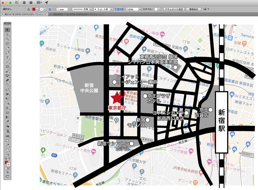 Illustrator初心者でも簡単 地図の作り方 画像付き デザイナーの道しるべ Webデザインスクールの口コミ評判と比較